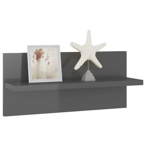 Væghylder 4 stk. 40x11,5x18 cm grå højglans