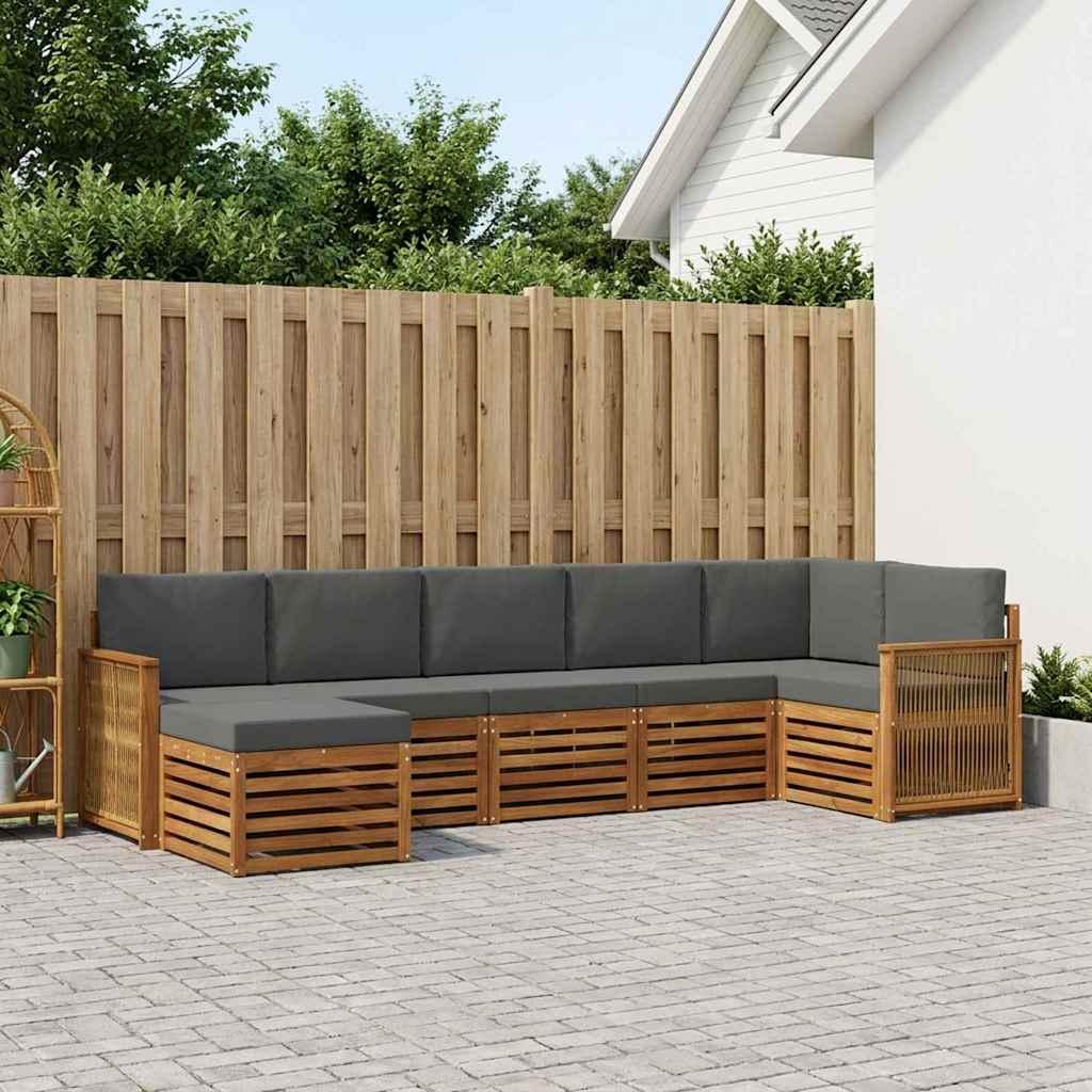 Sektionalsofa sæt med pude 6 stk Naturlig og Antracit billede