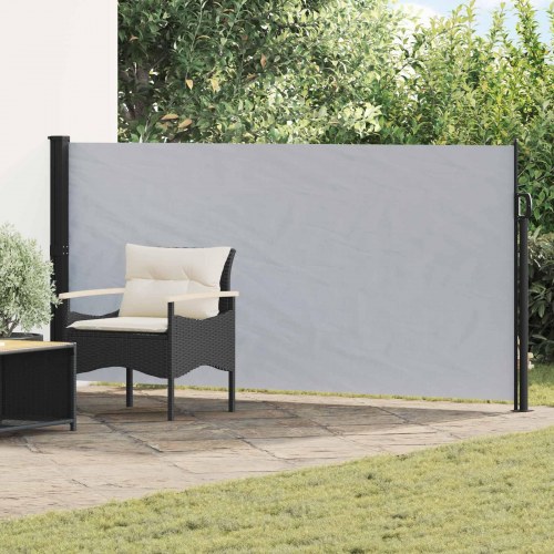 Udtrækkelig side-markise - grå 500 × 160 cm, polyester