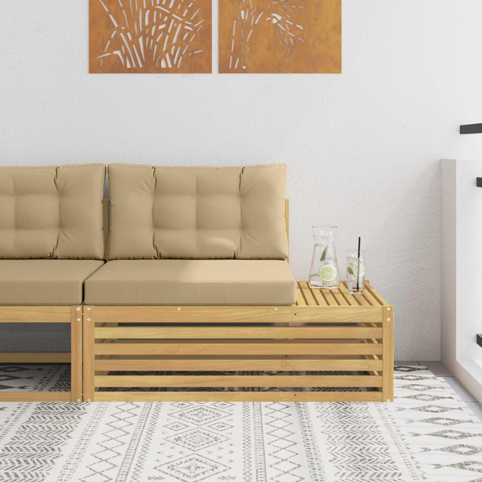 Udendørs Modulsofa Hvid 115 x 83 x 73 cm Massivt Akacietræ billede