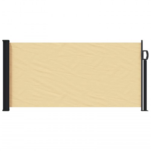 Udtrækkelig side-markise i sand - 500 × 100 cm, polyester