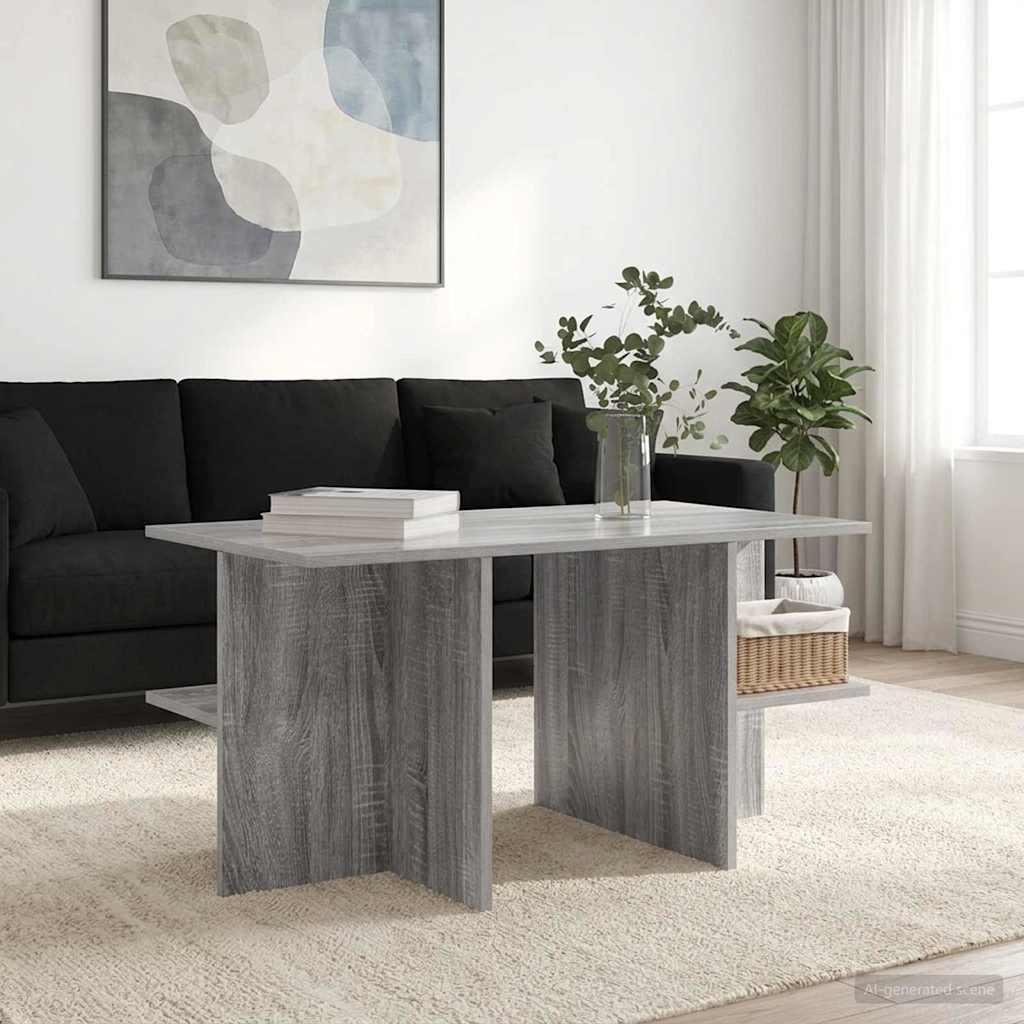 Sofabord Grå sonoma-eg 87 x 50 x 45 cm Konstrueret træ billede