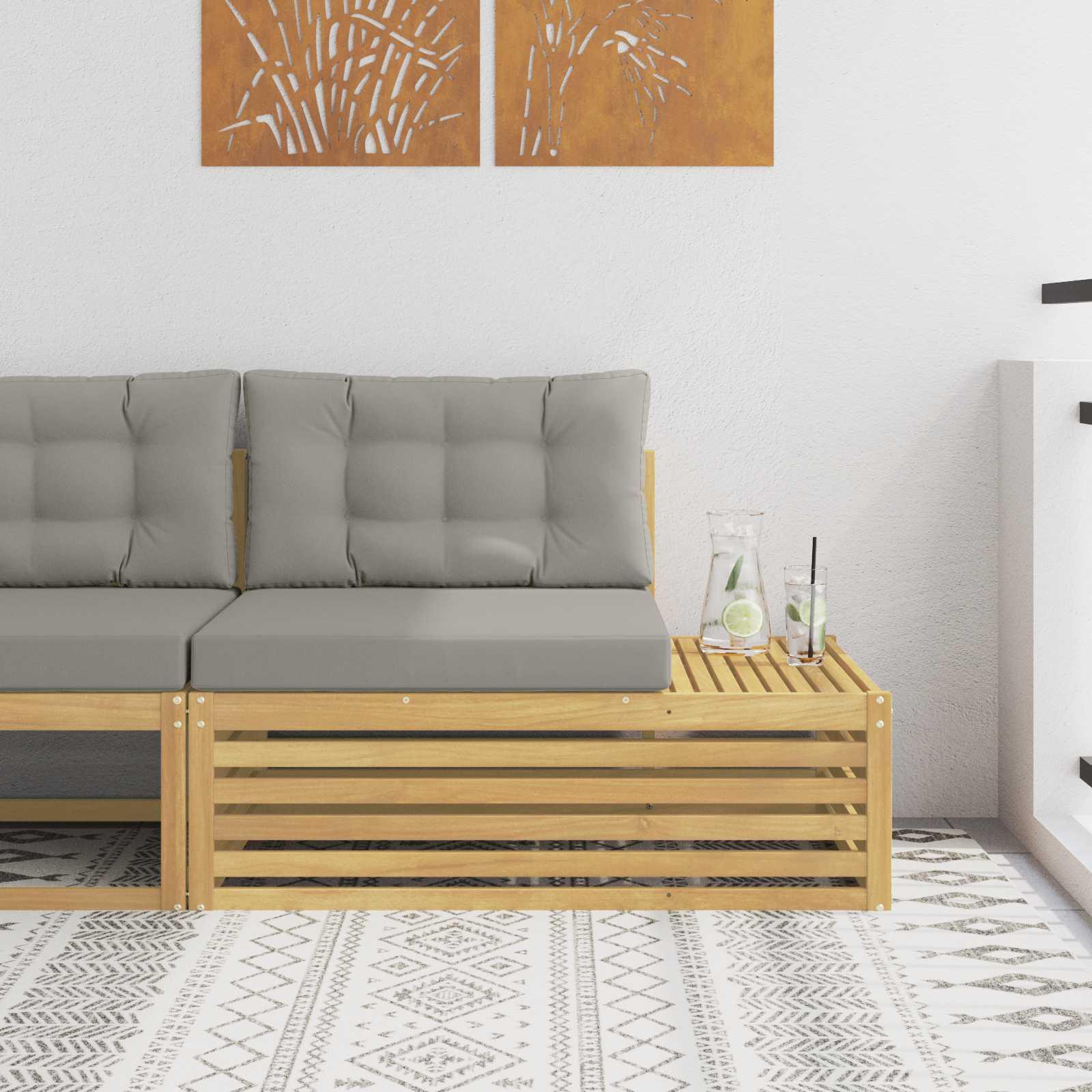 Udendørs Modulsofa Hvid 115 x 83 x 73 cm Massivt Akacietræ billede