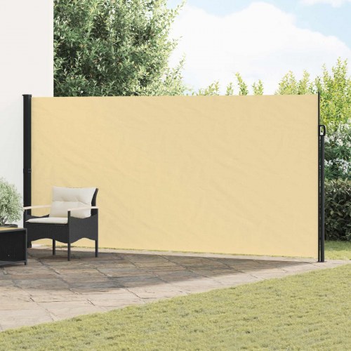 Udtrækkelig side-markise i sandfarvet polyester 300 × 220 cm