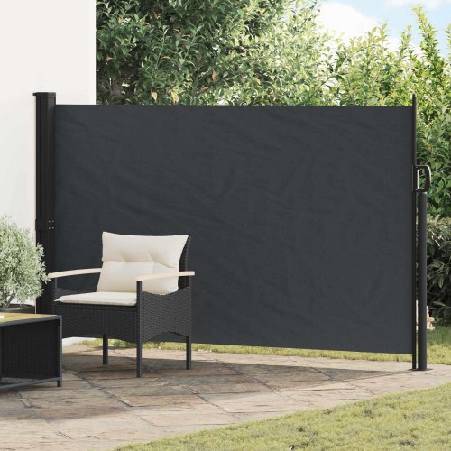 Udtrækkelig side-markise - sort 300 × 170 cm i polyester