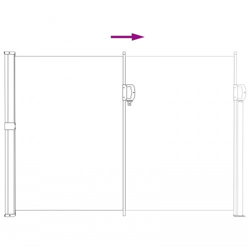 Udtrækkelig side-markise - sort 300 × 170 cm i polyester