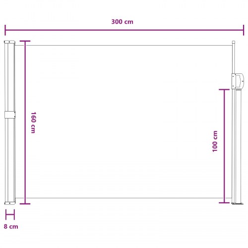 Udtrækkelig side-markise - sandfarvet 300 × 160 cm i polyester