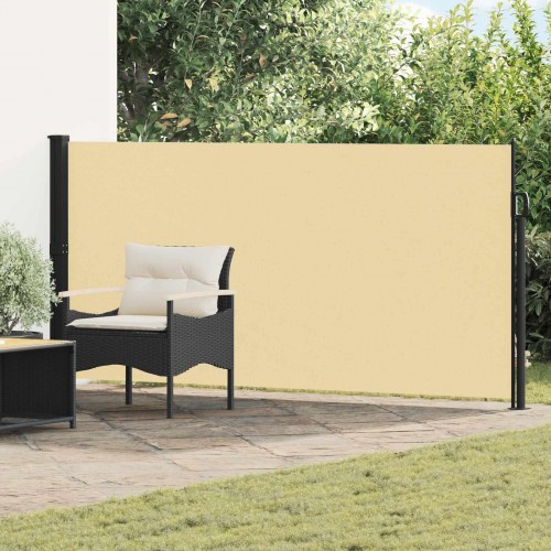 Udtrækkelig side-markise - sandfarvet 300 × 140 cm i polyester