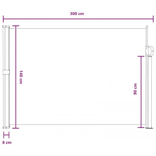 Udtrækkelig side-markise - sandfarvet 300 × 140 cm i polyester