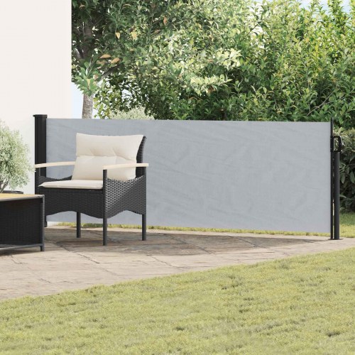Udtrækkelig side-markise - grå 300 × 100 cm i polyester