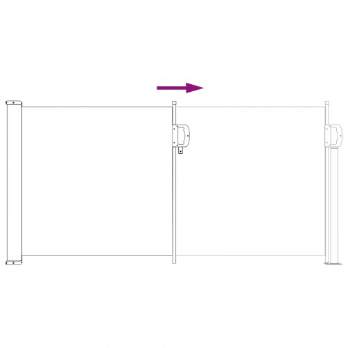Udtrækkelig side-markise - grå 300 × 100 cm i polyester