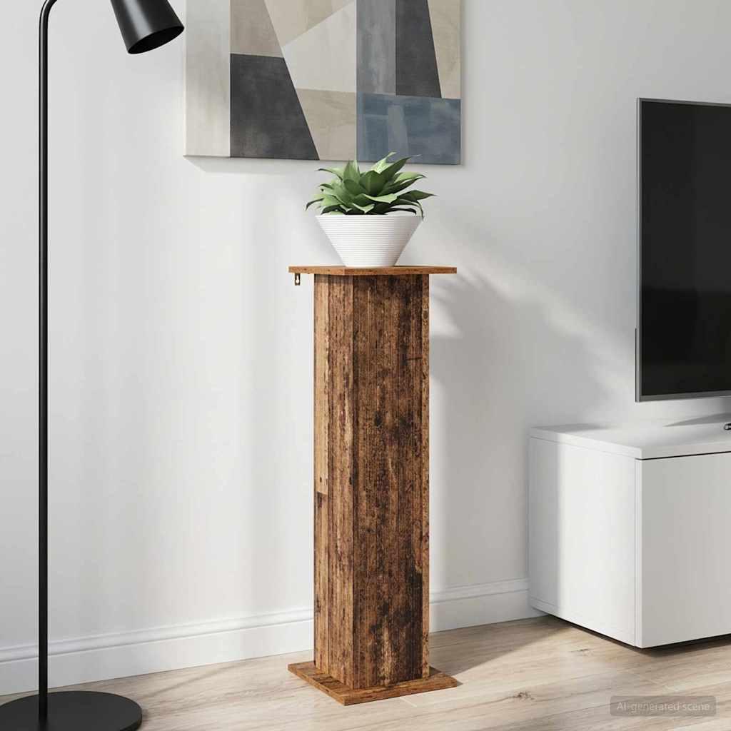 Planteholder i konstrueret træ - gammelt træ, 30,5 × 30 × 100,5 cm