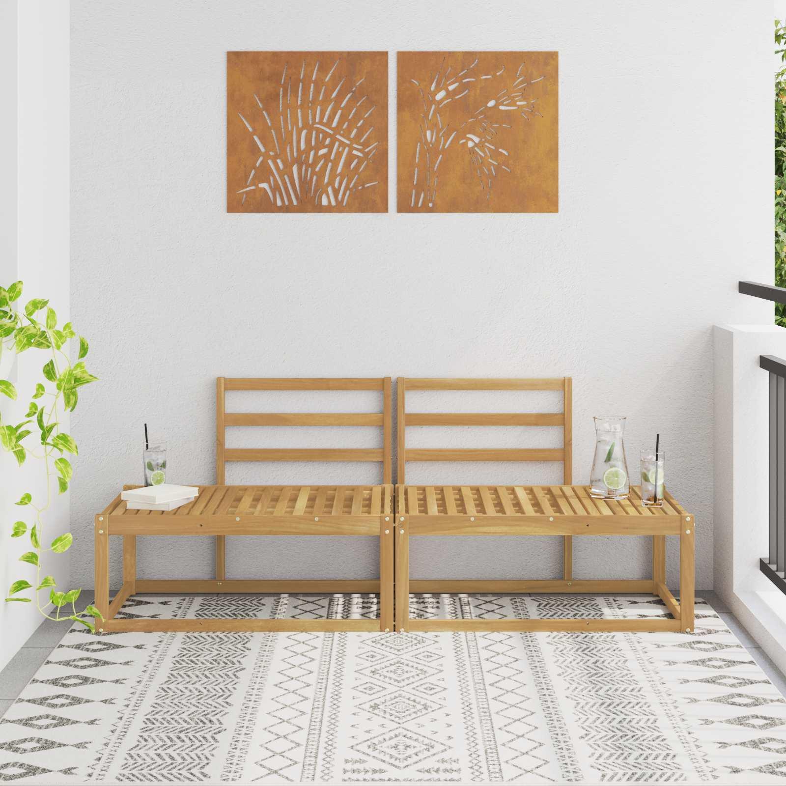 Udendørs Modulsofa 2 Stk Hvid 182,5 x 63 x 73 cm billede