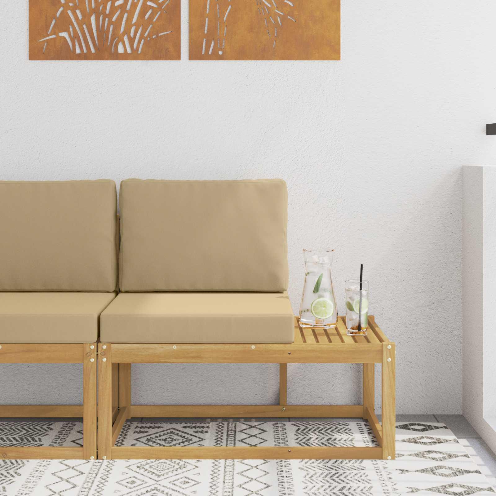 Udendørs Modulsofa Hvid 91 x 63 x 73 cm Massivt Akacietræ billede