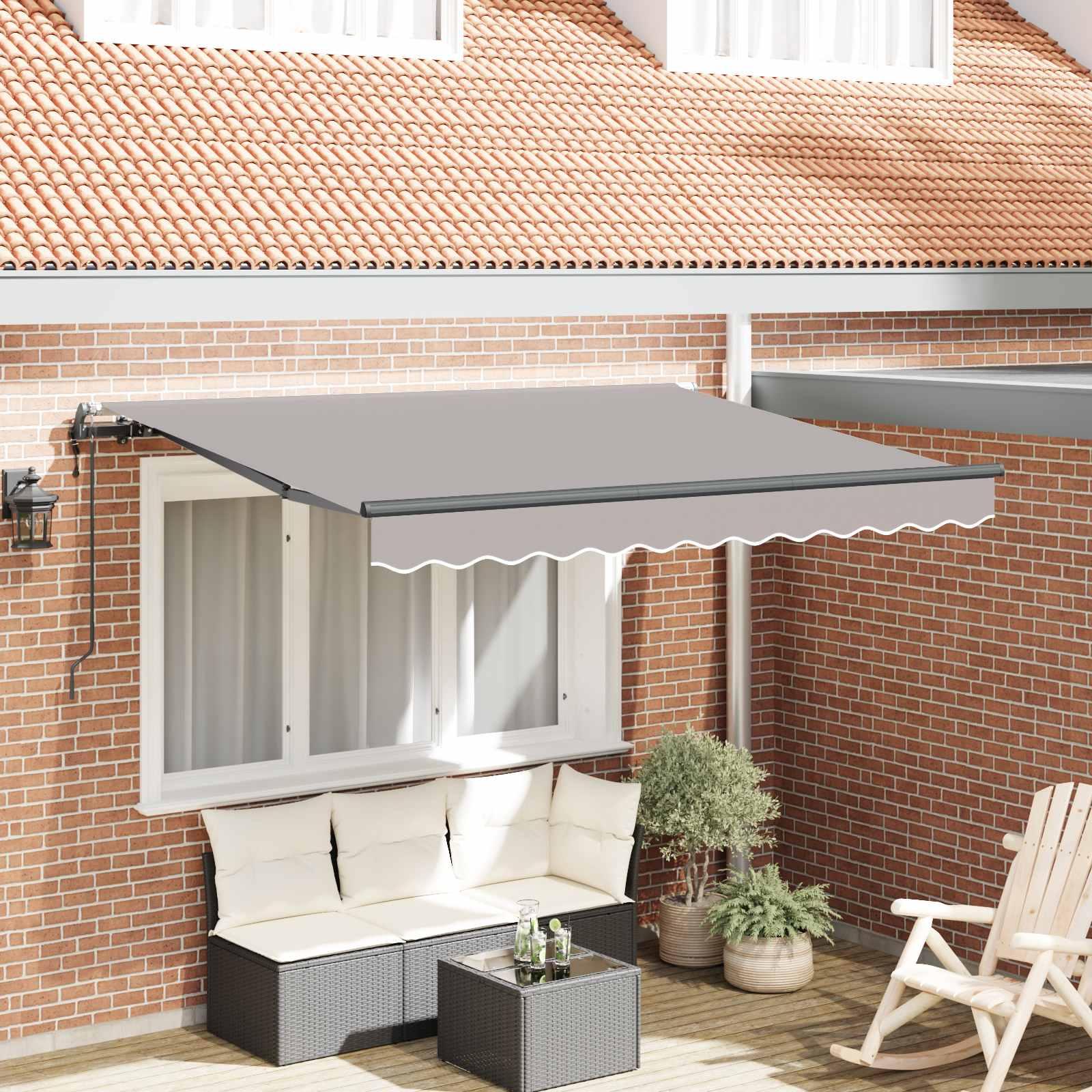 Udtrækkelig Markise Lysegrå 250 x 200 cm Stof billede