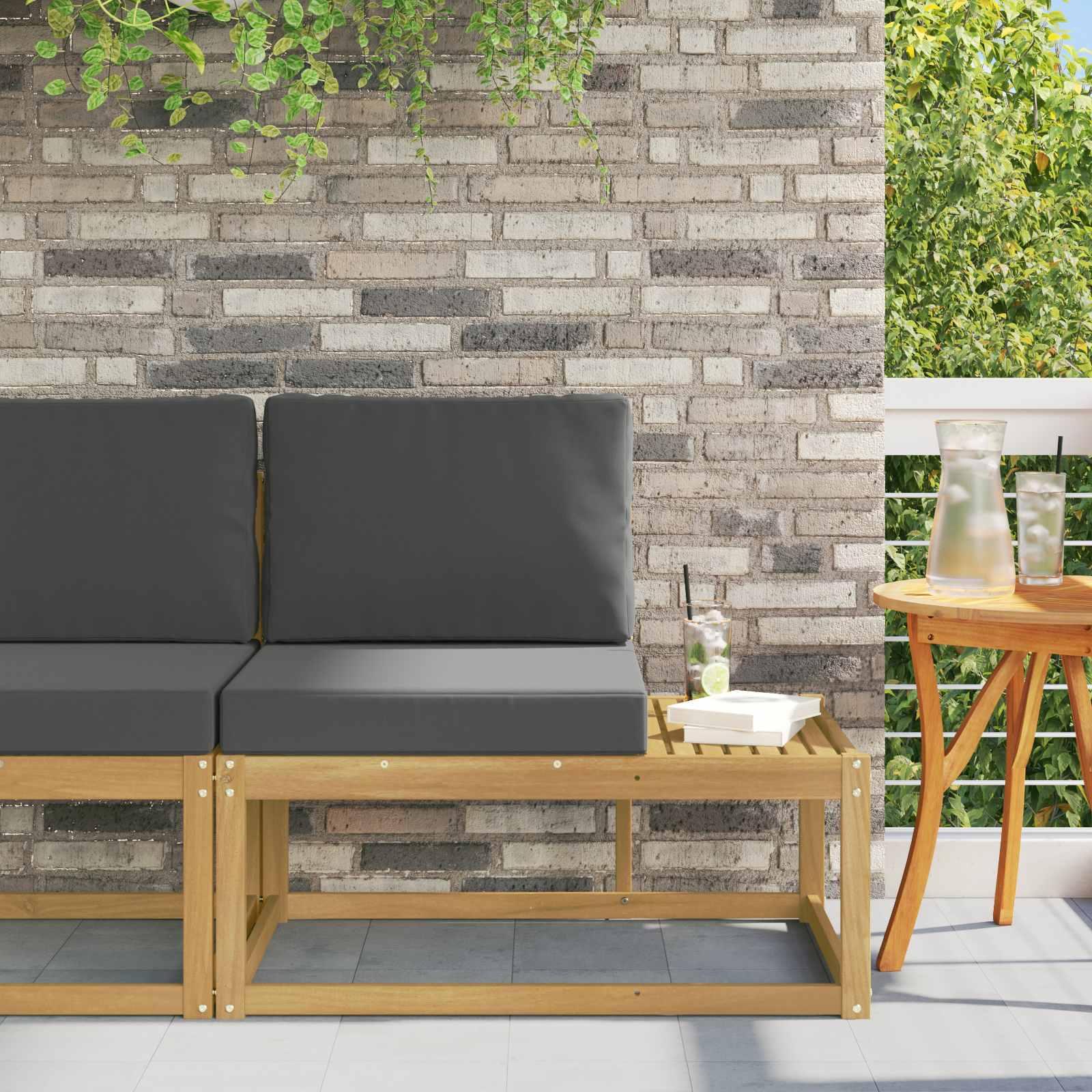 Udendørs Modulsofa Hvid 91 x 63 x 73 cm Massivt Akacietræ billede