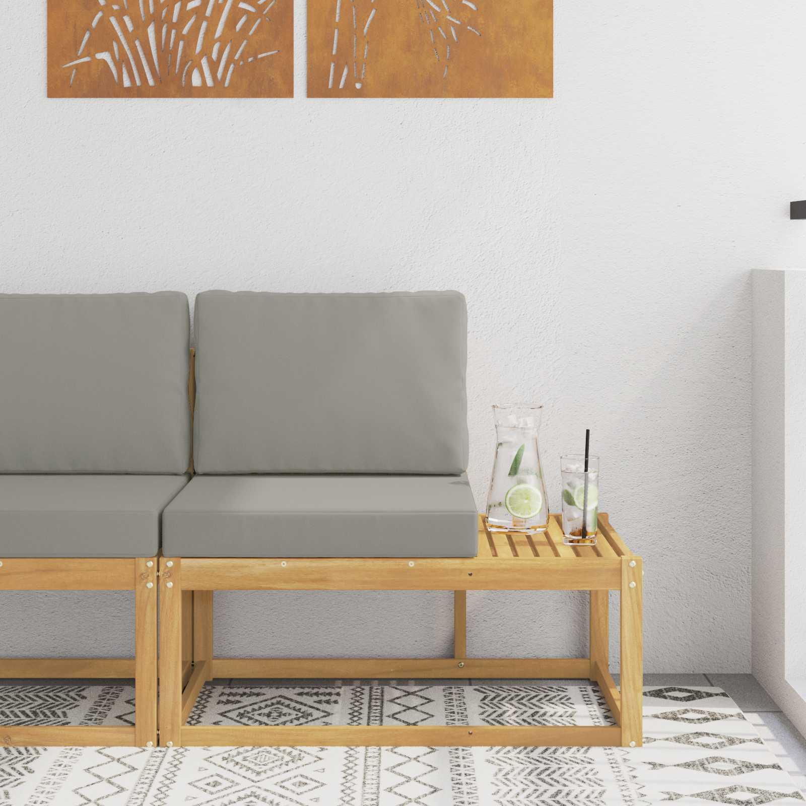 Udendørs Modulsofa Hvid 91 x 63 x 73 cm Massivt Akacietræ billede
