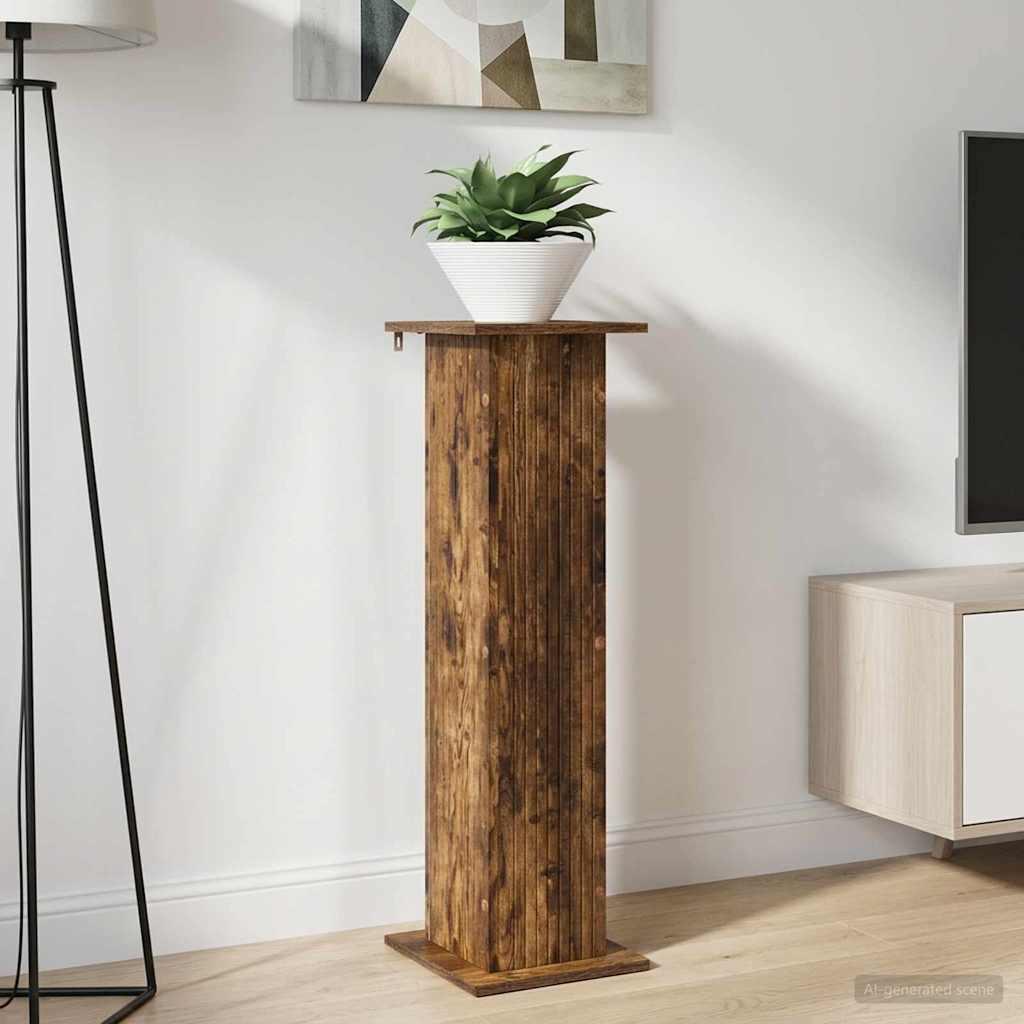Planteholder i røget eg - konstrueret træ, 30,5 × 30 × 100,5 cm