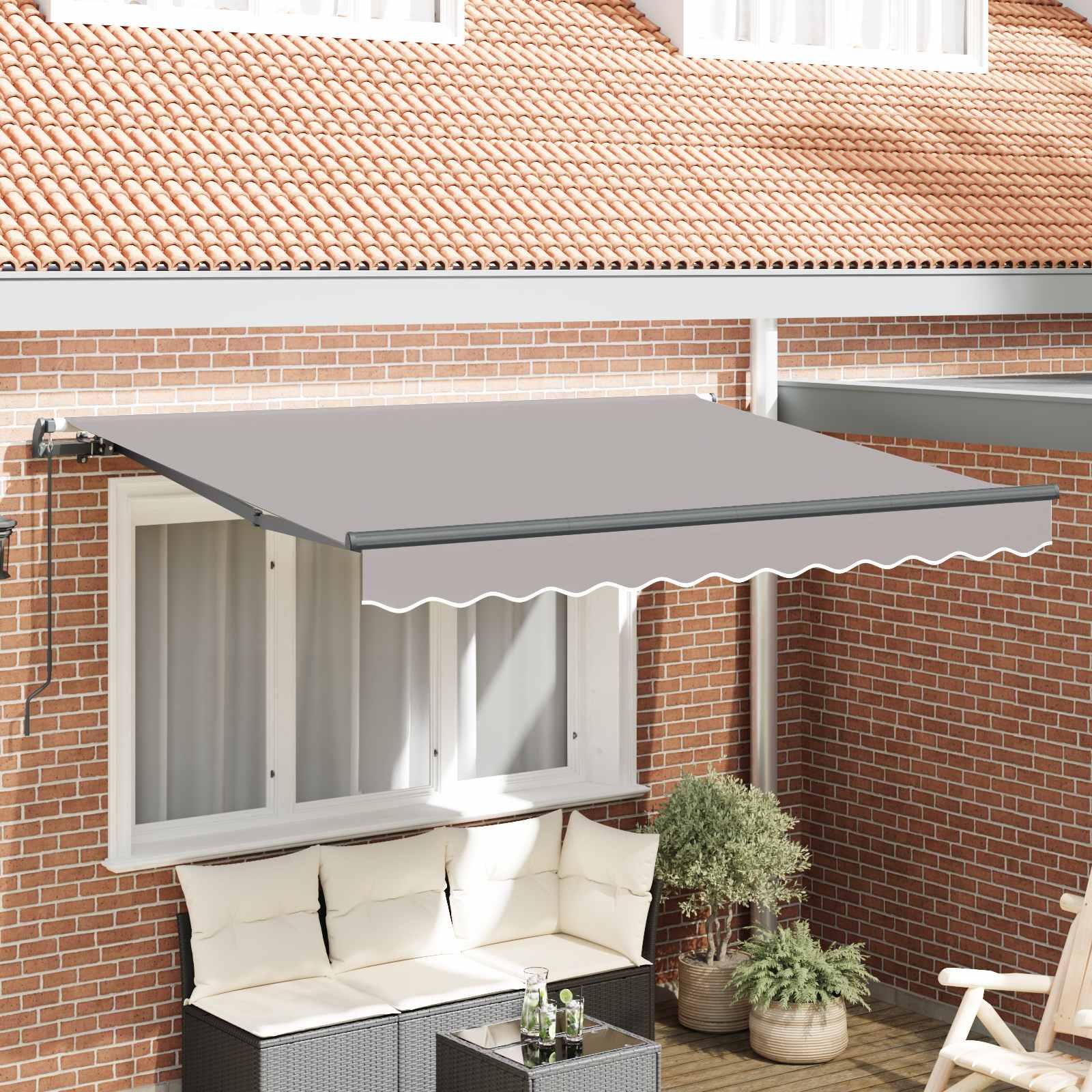 Udtrækkelig Markise Lysegrå 250 x 200 cm Stof billede