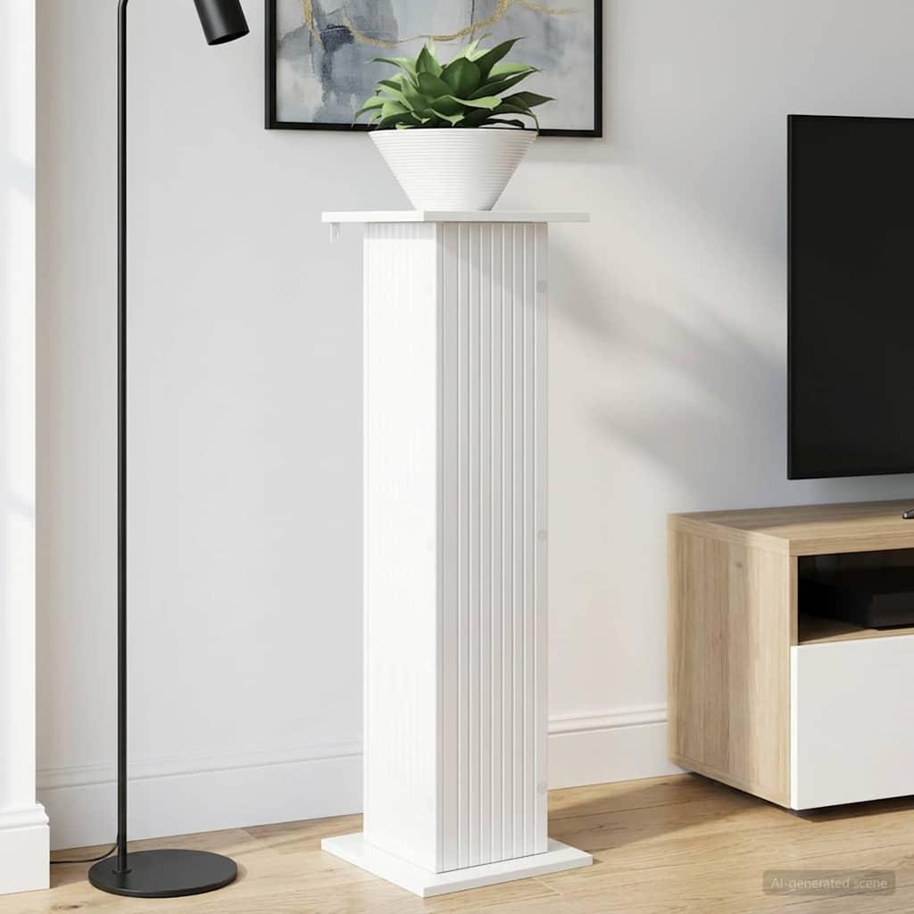 Planteholder Hvid højglans 30,5 x 30 x 100,5 cm Konstrueret træ billede