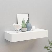 Væghylde med skuffe 60x23,5x10 cm MDF hvid