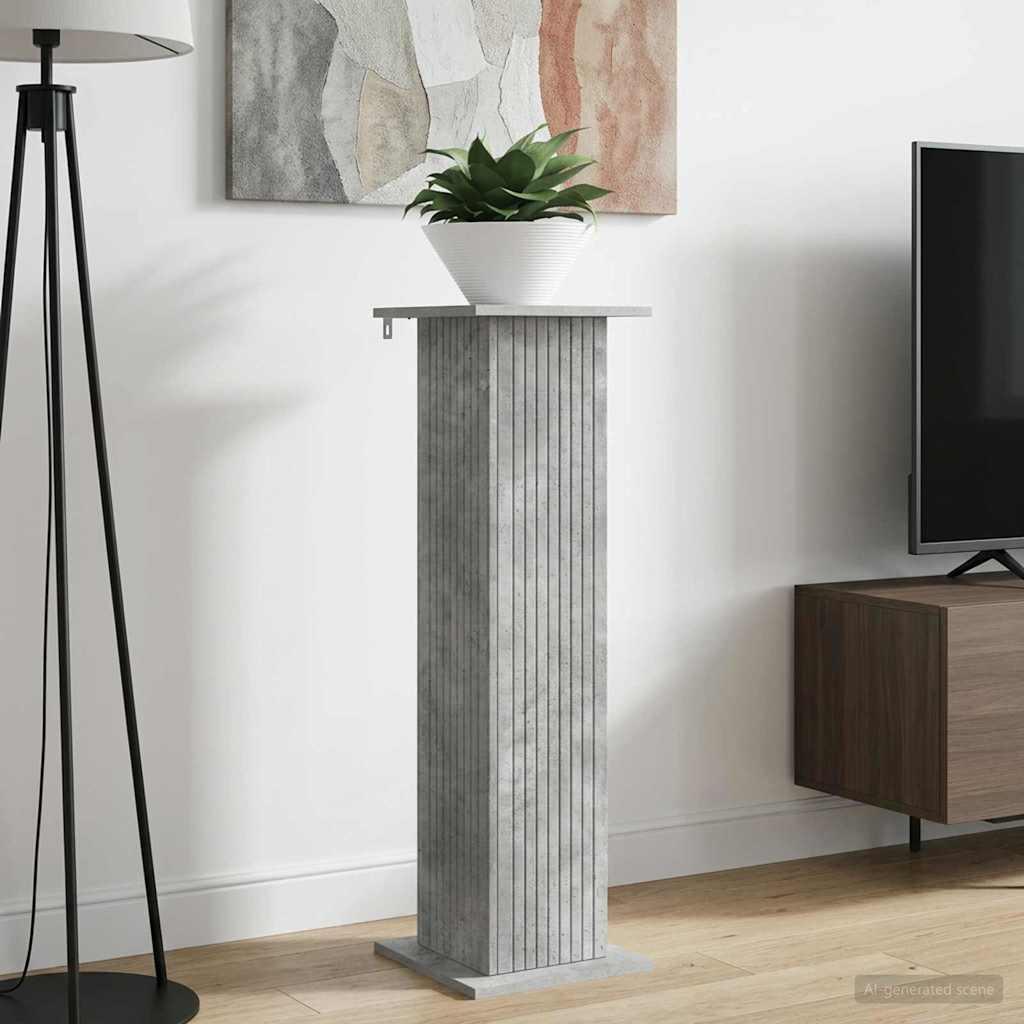 Planteholder i konstrueret træ - betongrå 30,5 × 30 × 100,5 cm
