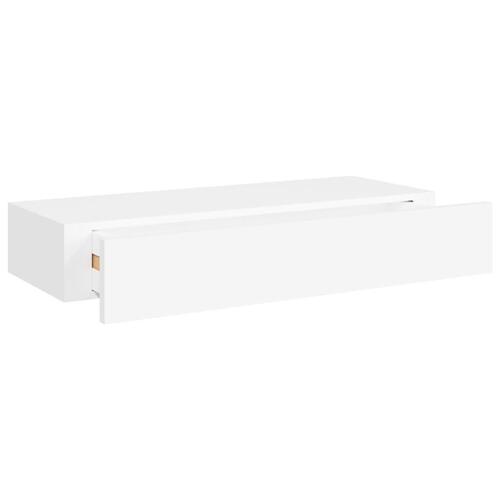 Væghylde med skuffe 60x23,5x10 cm MDF hvid