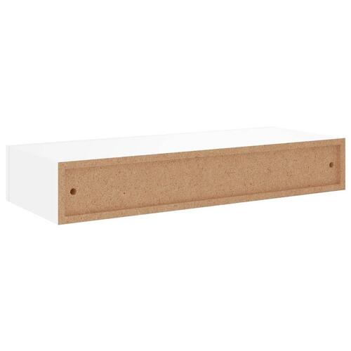 Væghylde med skuffe 60x23,5x10 cm MDF hvid