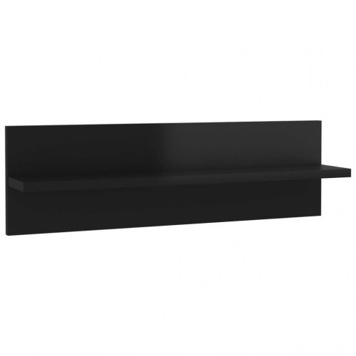 Væghylder 4 stk. 60x11,5x18 cm konstrueret træ sort højglans