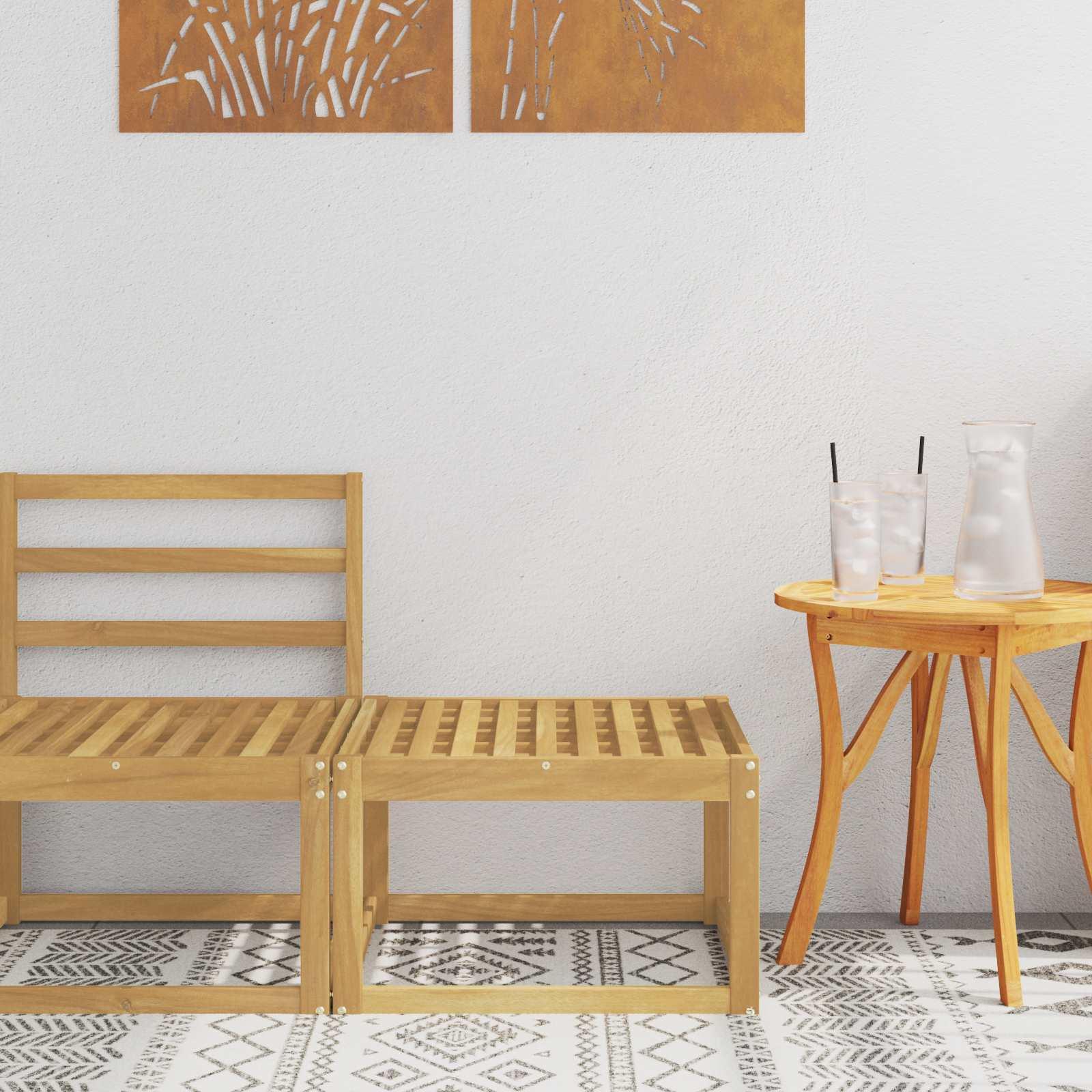 Udendørs Hocker Massivt Akacietræ Hvid 59 x 59 x 37 cm billede