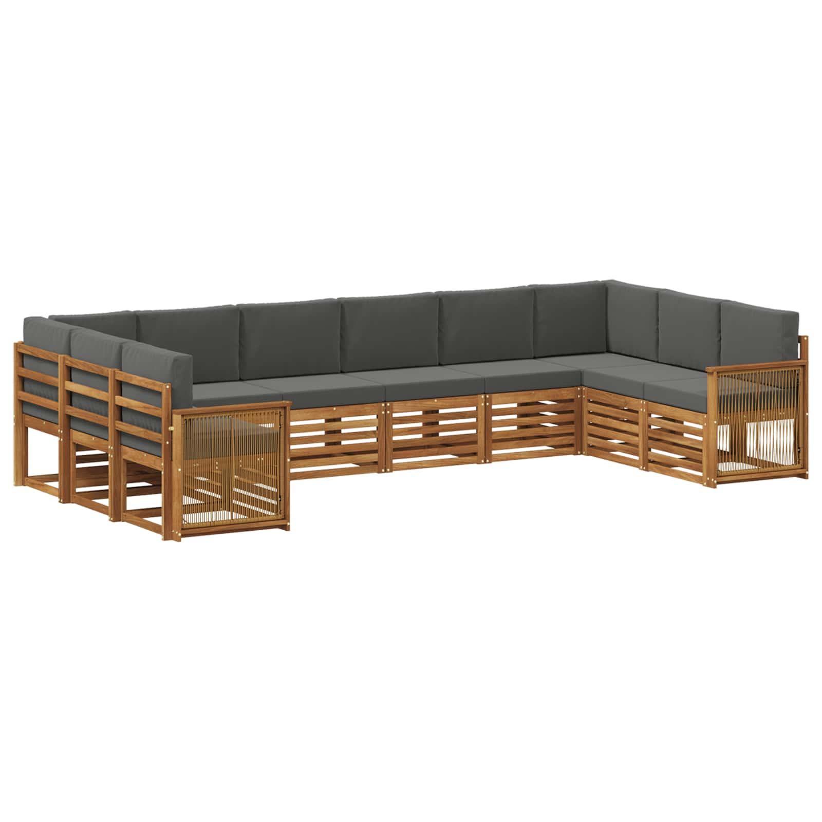 Sektionalsofa sæt med pude 7 stk Naturlig og Antracit billede