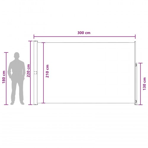 Udtrækkelig sidemarkise - gråbrun 300 × 220 cm i polyester