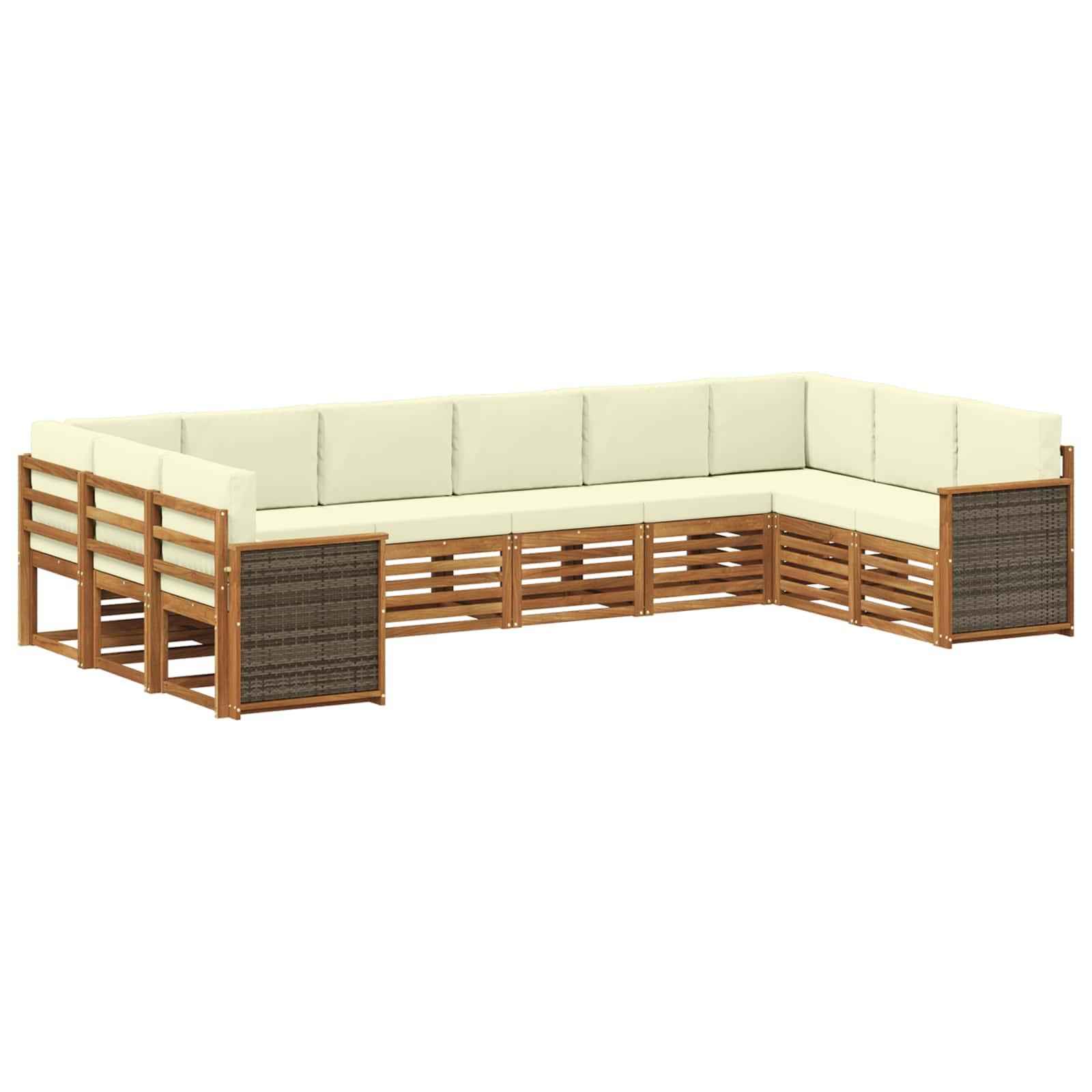 Sektionalsofa sæt med pude 7 stk Naturlig og Fløde billede