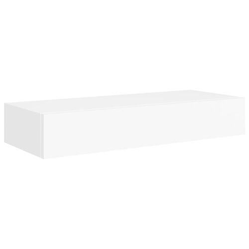 Væghylder med skuffer 2 stk. 60x23,5x10 cm MDF hvid