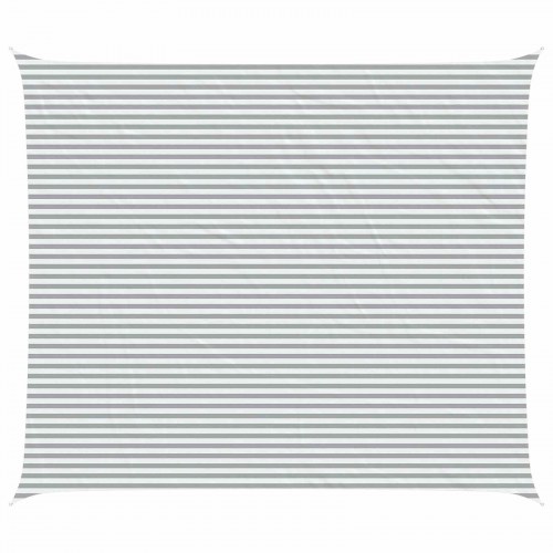 Solsejl 7 × 6 m - lys grå/hvid, 100% polyester oxford