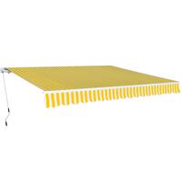 Foldemarkise manuel betjening 400 cm gul/hvid