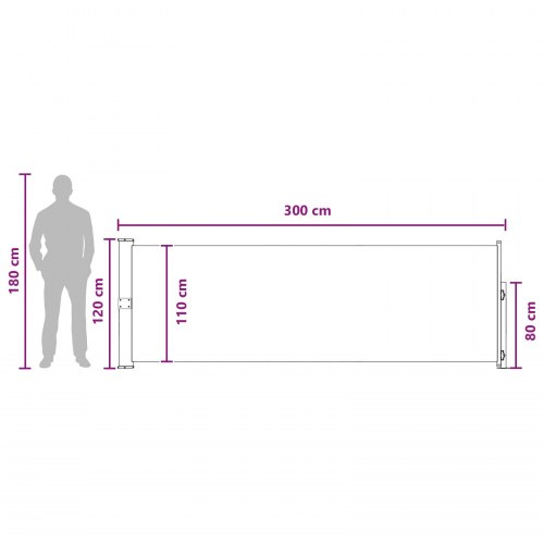 Udtrækkelig sidemarkise - beige 300 × 120 cm i polyester