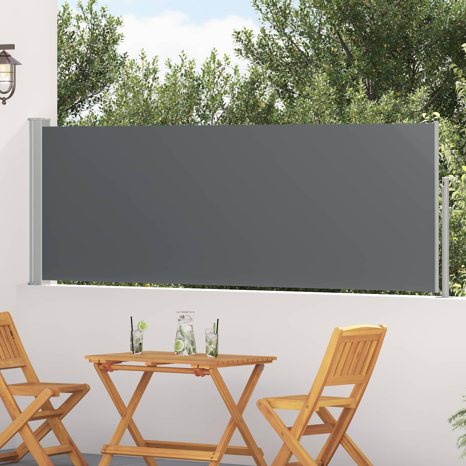 Udtrækkelig sidemarkise - antracit 300 × 100 cm i polyester billede
