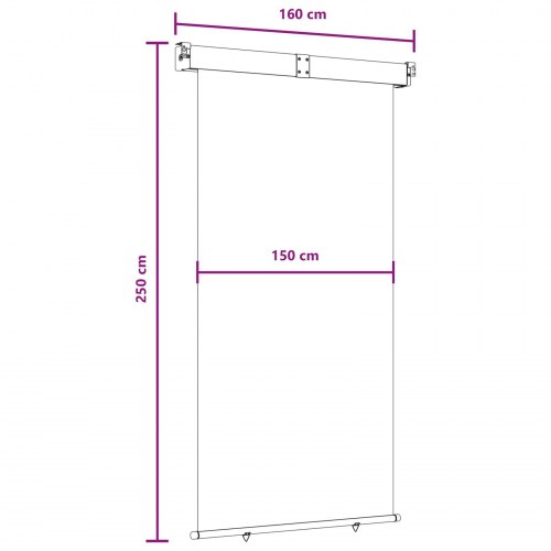 Balkonsideskærm 160 x 250 cm - gråbrun