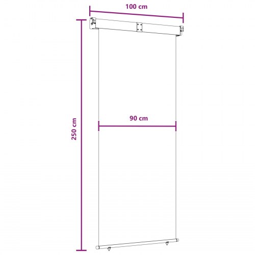 Balkon sideskærm 100 x 250 cm - gråbrun