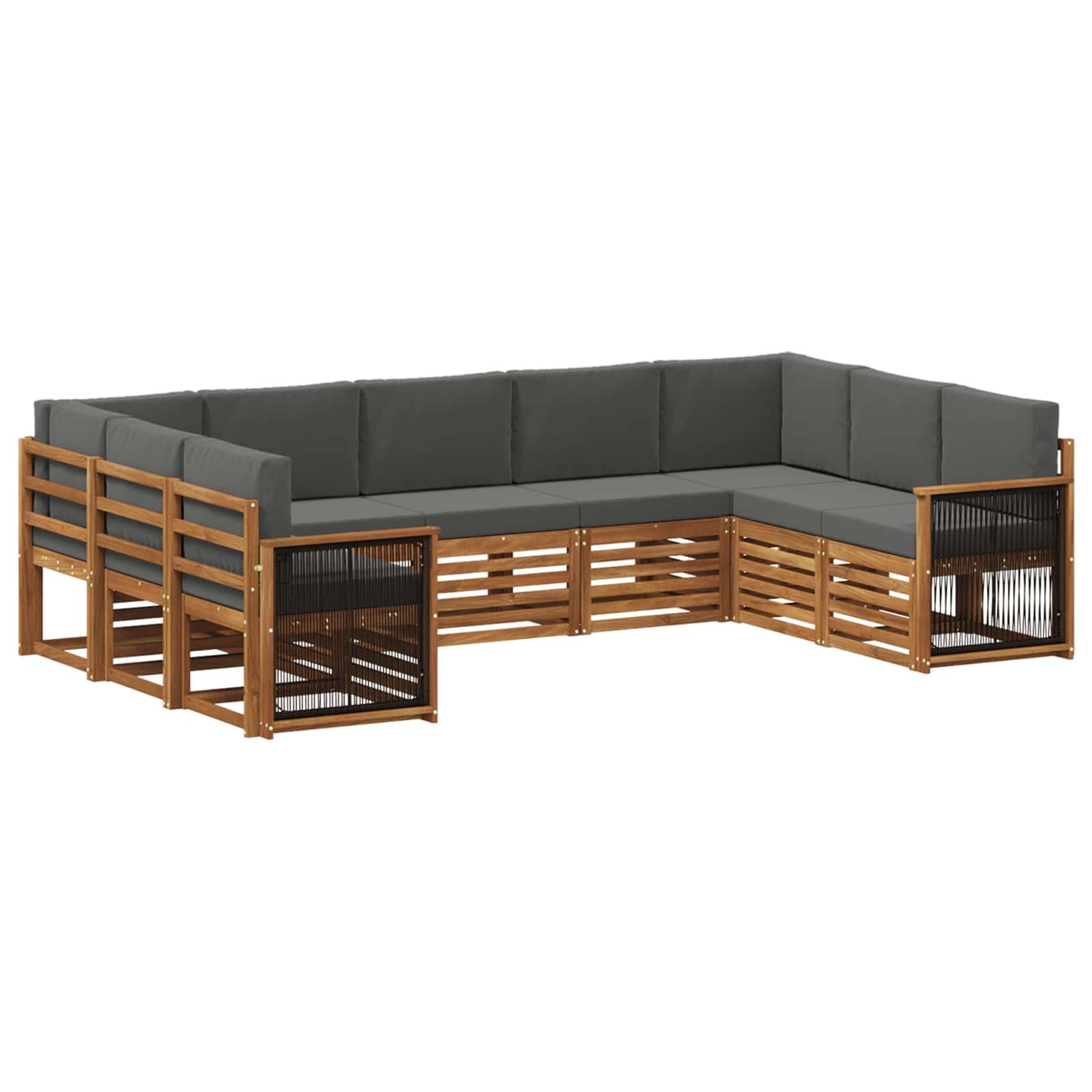 Sektionalsofa sæt med pude 7 stk Naturlig og Antracit billede