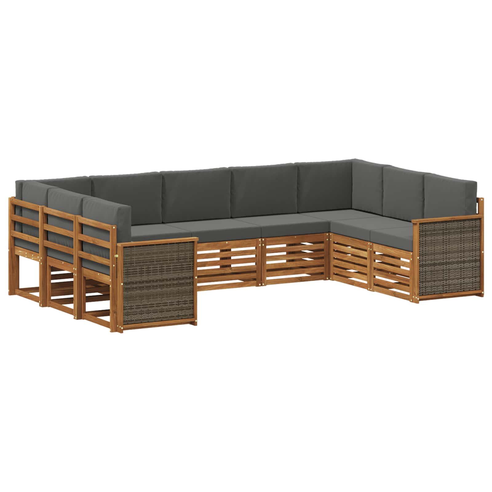 Sektionalsofa sæt med pude 7 stk Naturlig og Antracit billede