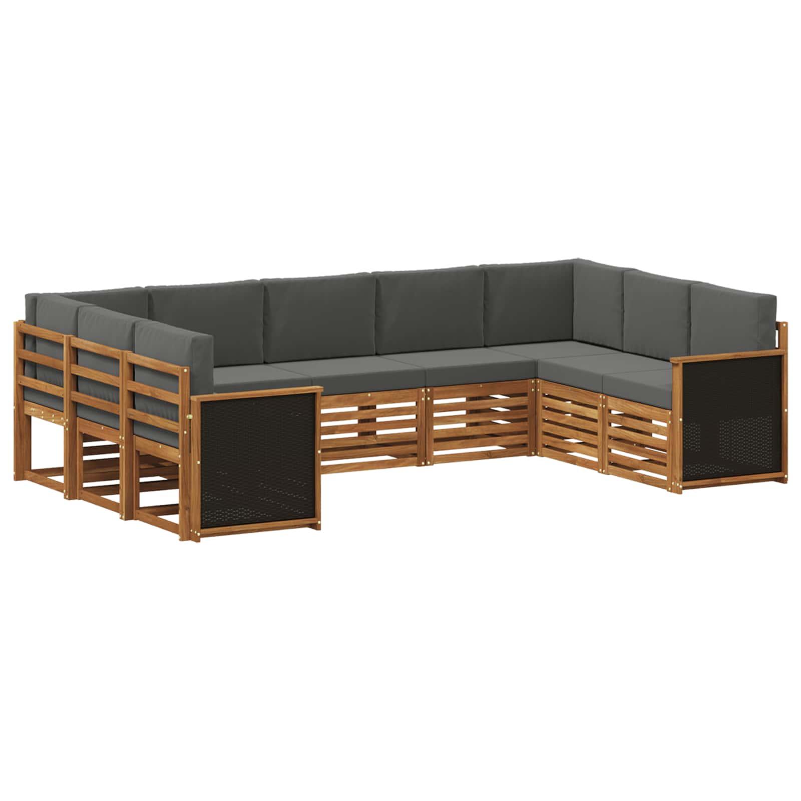 Sektionalsofa sæt med pude 7 stk Naturlig og Antracit billede