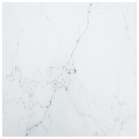 Bordplade 60x60 cm 6 mm hærdet glas med marmordesign hvid