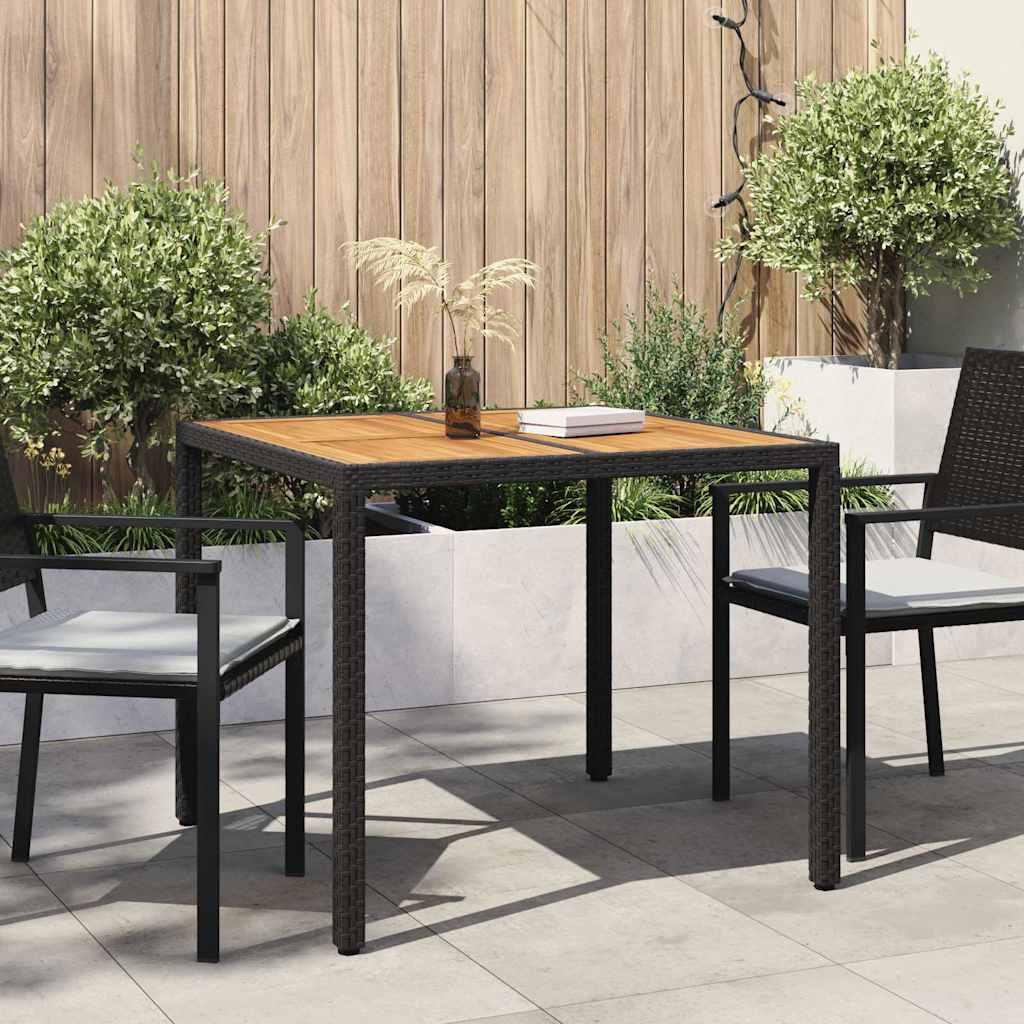 Havemøbel Bord Sort 90 x 90 x 75 cm polyrattan billede