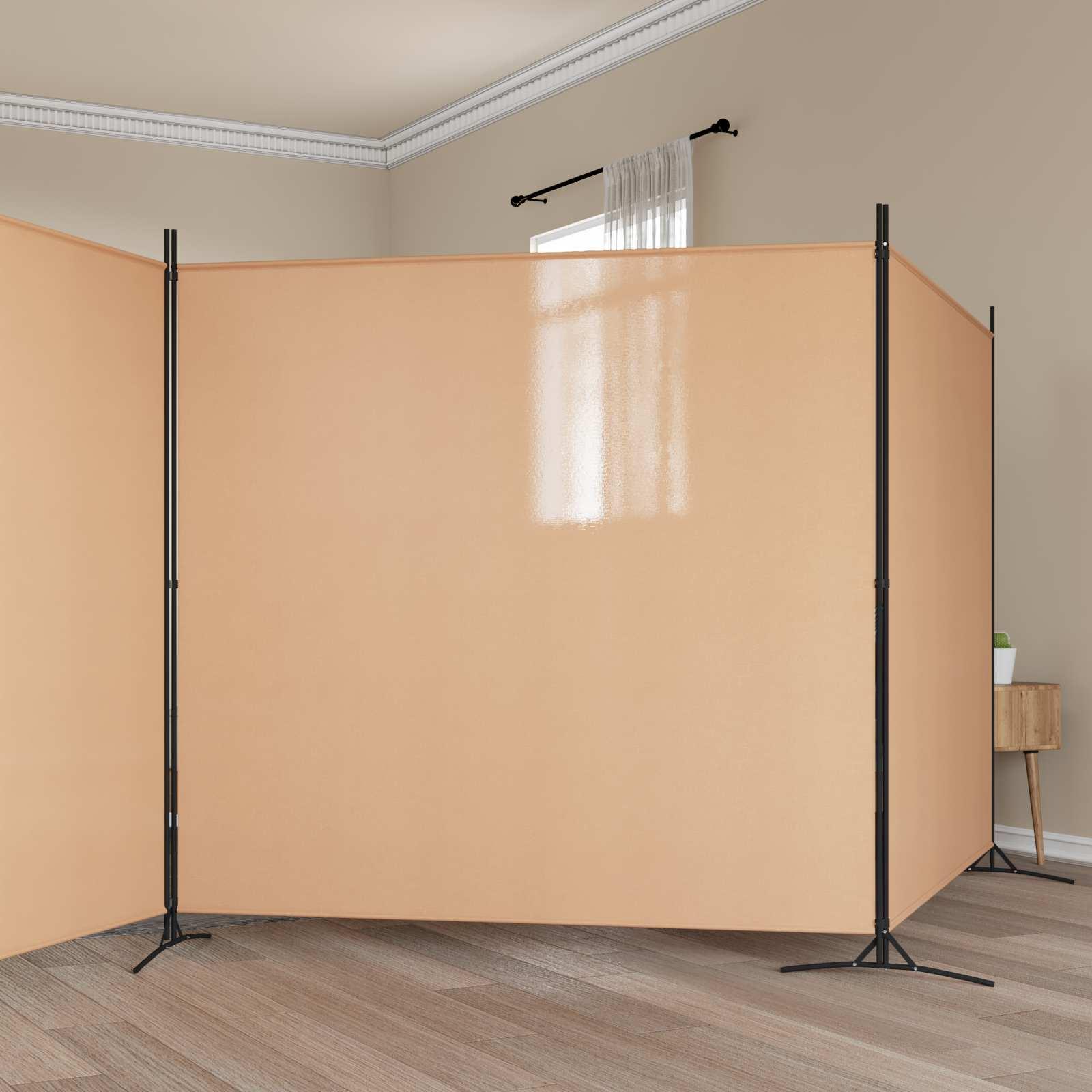 4-panel rumdeler Beige 698 x 180 cm Stof billede