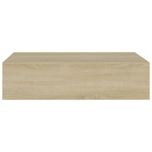Væghylder med skuffer 2 stk. 40x23,5x10 cm MDF egetræsfarvet