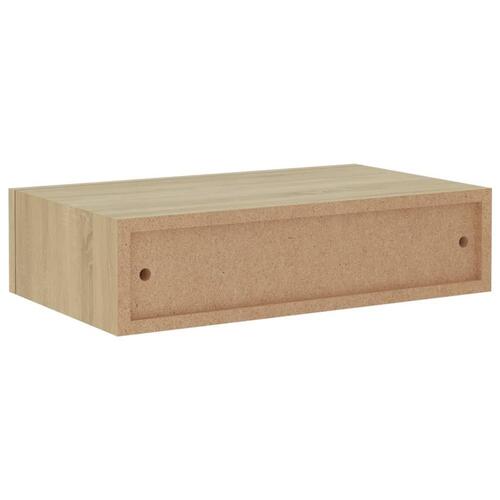Væghylder med skuffer 2 stk. 40x23,5x10 cm MDF egetræsfarvet