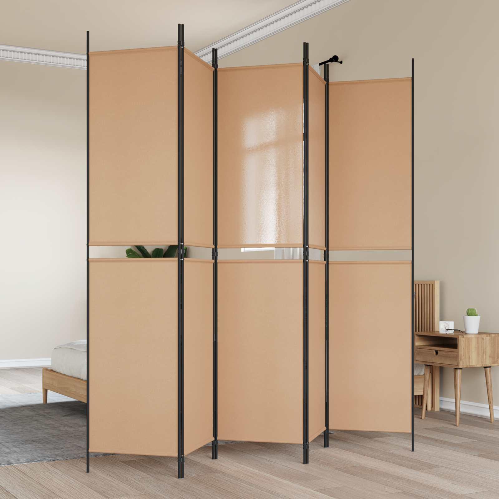5-panel rumdeler Beige 250 x 220 cm Stof billede