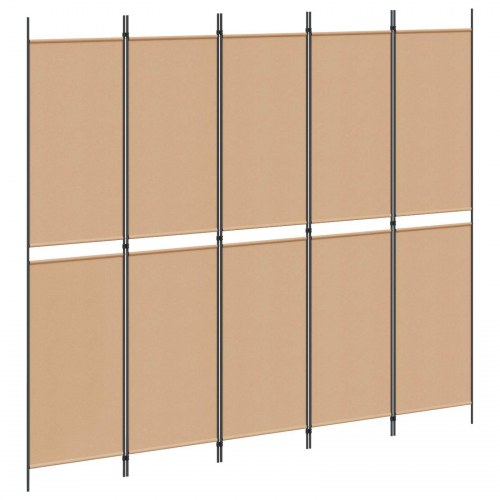 5-panel rumdeler i stof - beige, 250 × 220 cm, foldbar